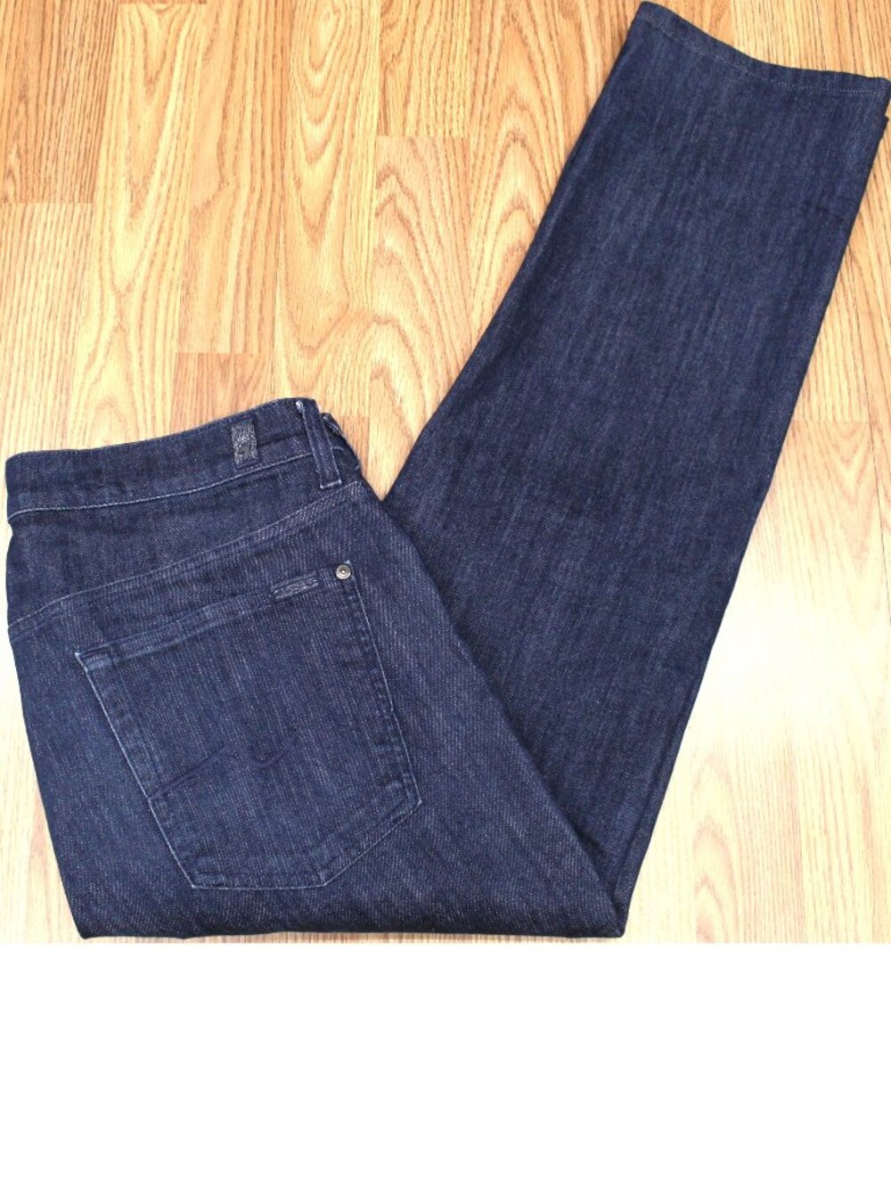 34x29 7 FOR ALL MAKIND STANDARD FIT JEANS COTTON/SPANDEX DARK DENIM Sz